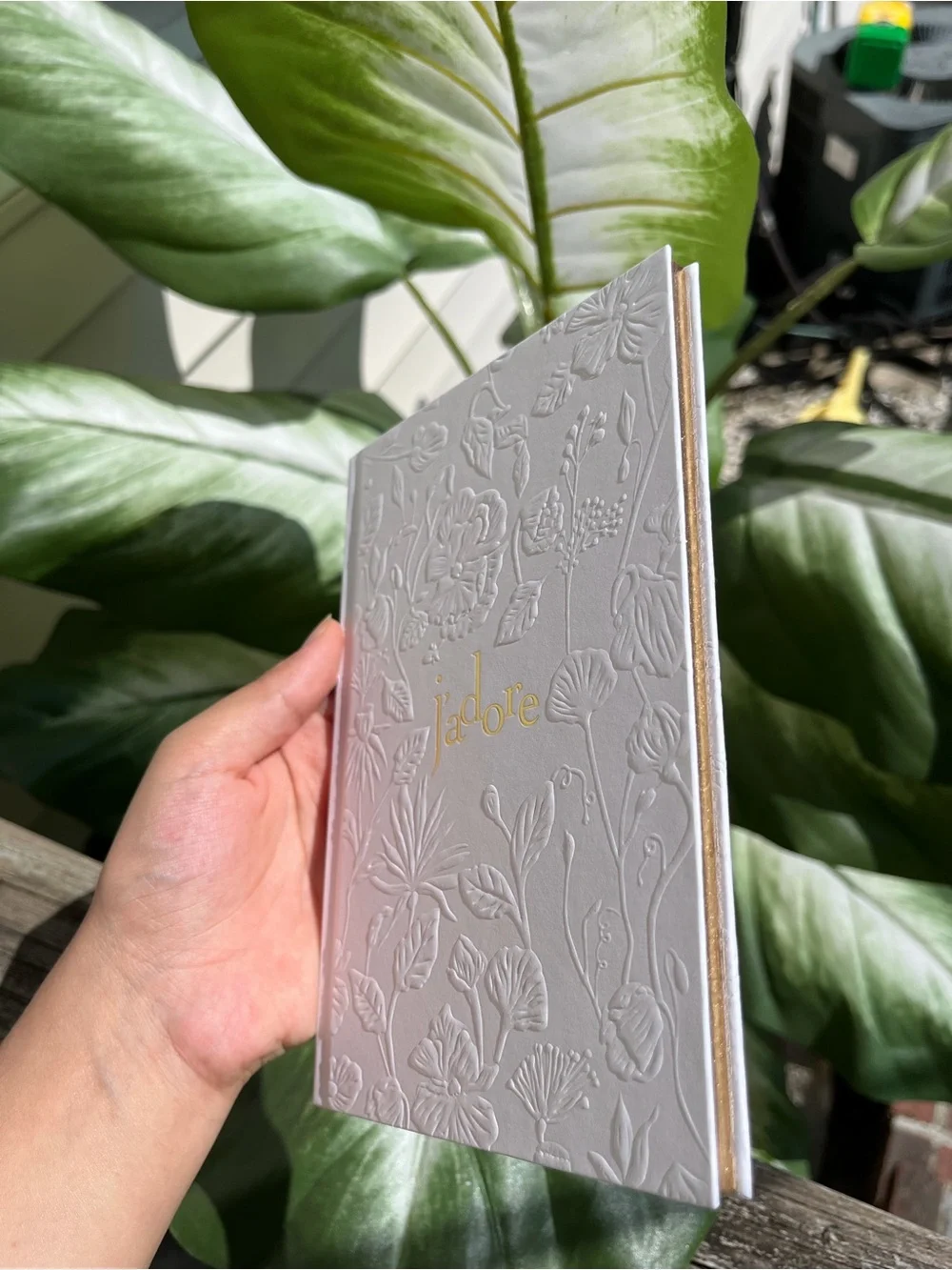 Dior white notebook